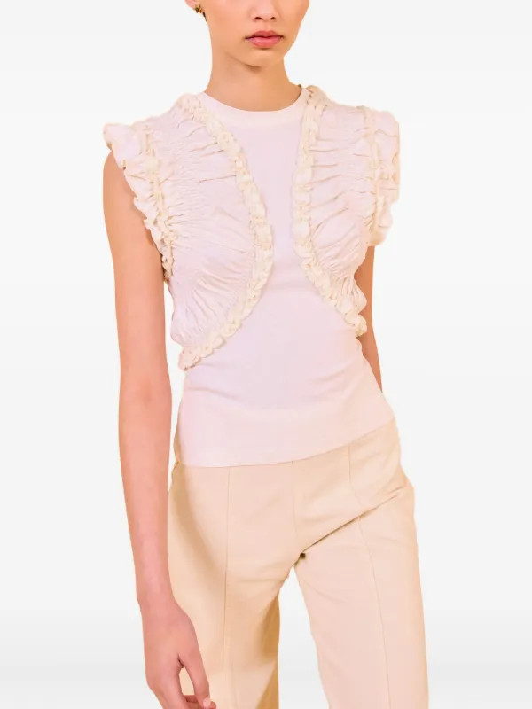 Ulla Johnson Val Sleeveless Ruffled Top | White | FARFETCH | Farfetch Global