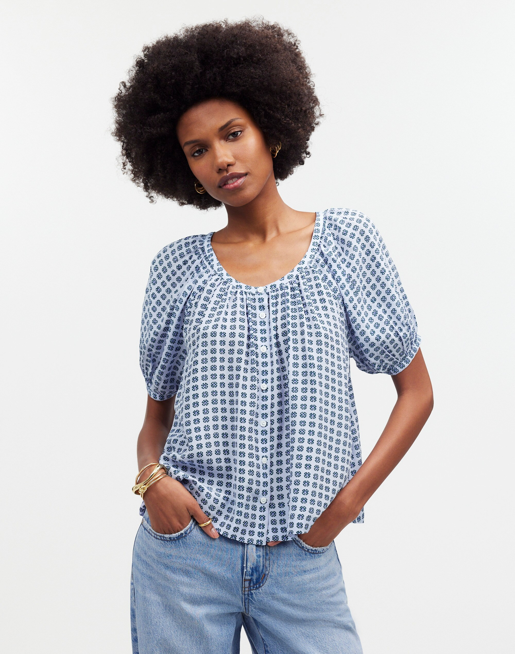 Puff-Sleeve A-Line Top | Madewell