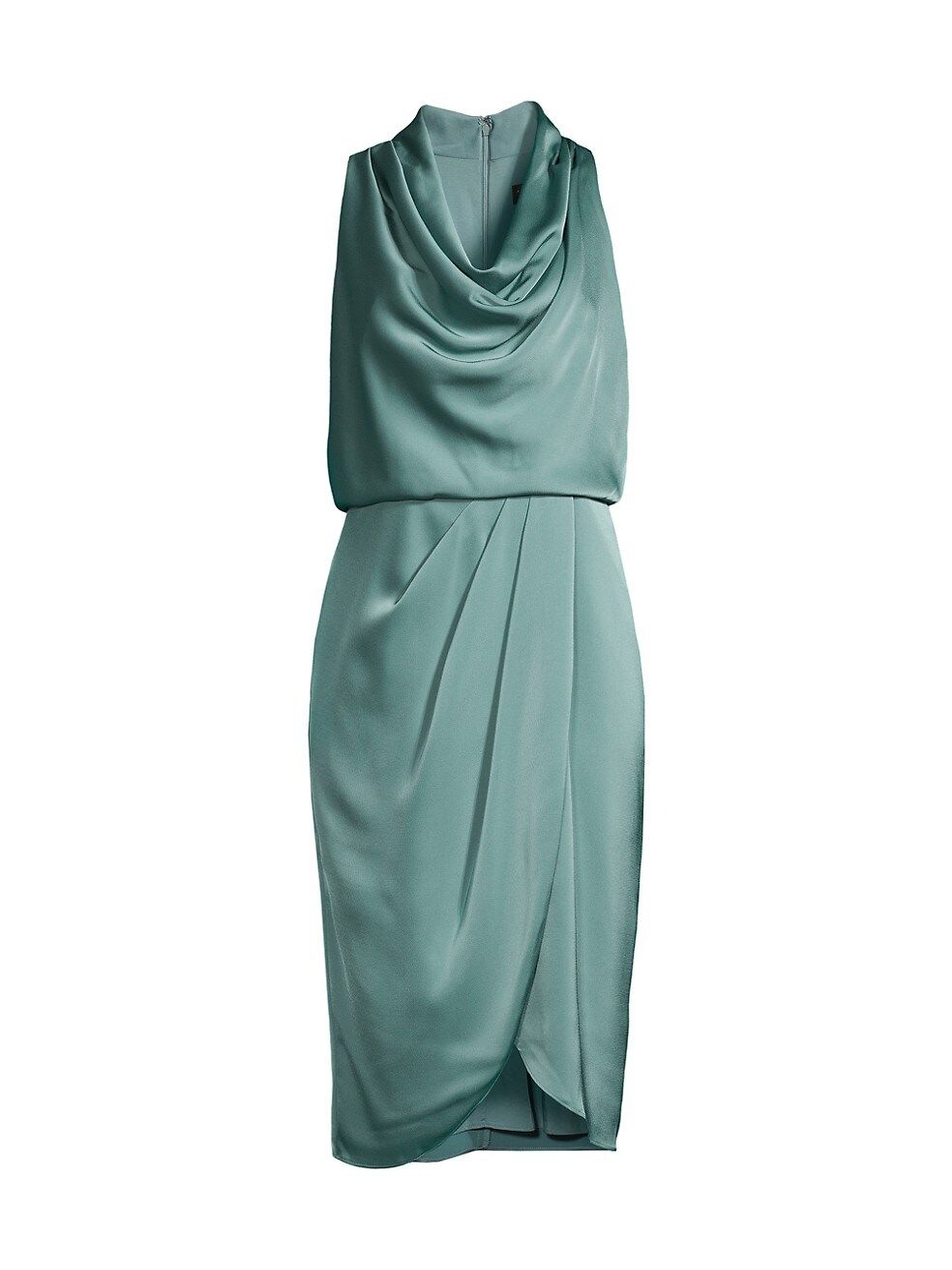 Aidan Mattox Satin Cowl-Neck Midi-Dress | Saks Fifth Avenue