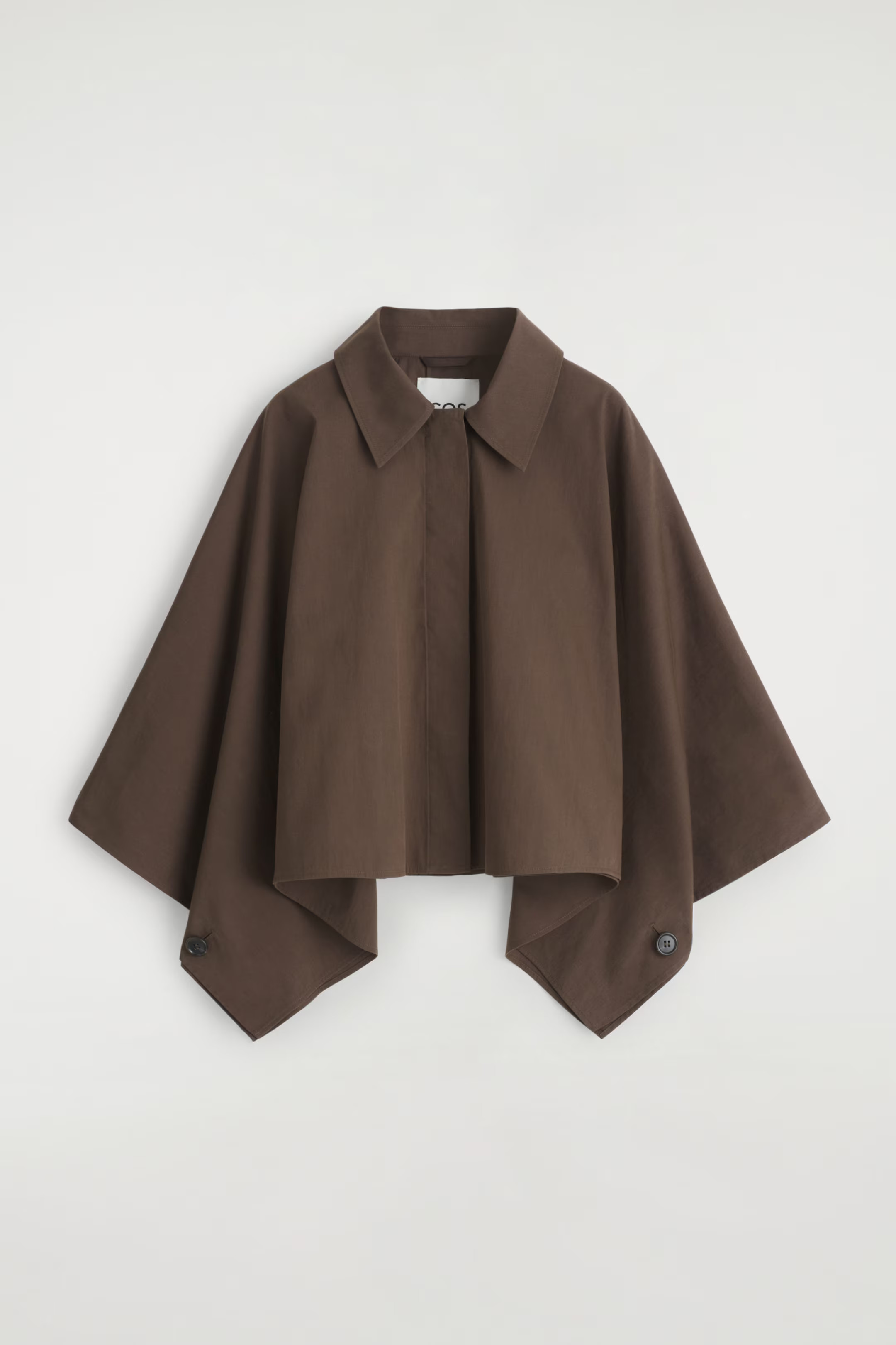 CROPPED TRENCH COAT CAPE - DARK BROWN | COS | COS (EU)