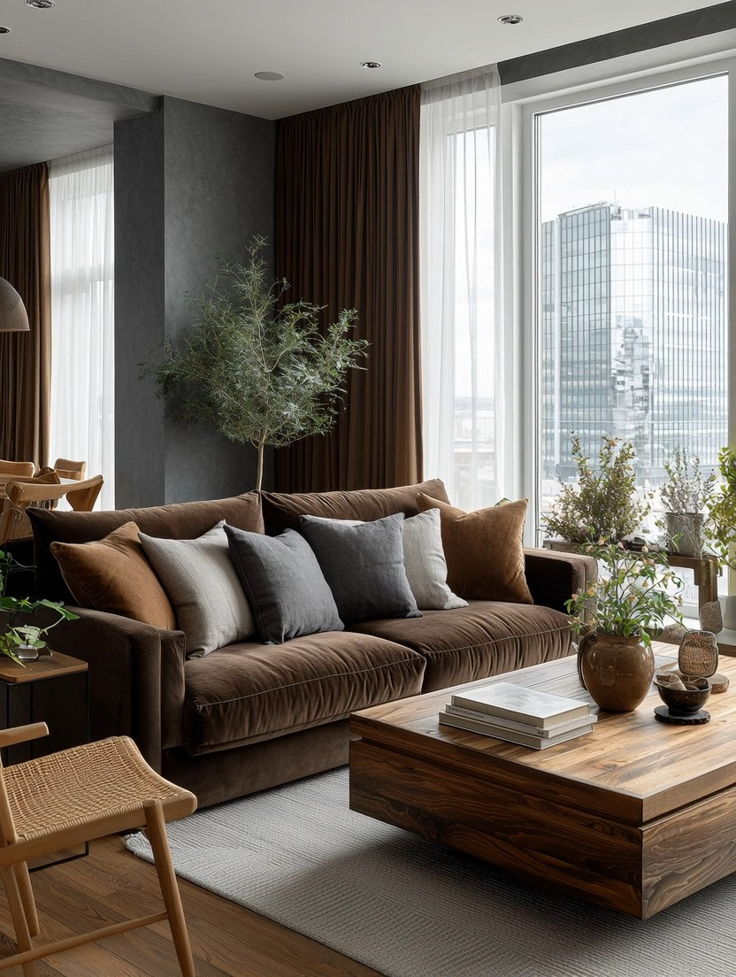 Brown is becoming the new black in modern homes—and this room shows exactly why.

Rich, warm and incredibly easy to live with, brown is moving beyond an accent color and becoming a new foundational neutral. One of our favorite ways to bring it home? Floor-to-ceiling velvet curtains.

We love full-length curtains because they give you an opportunity to introduce a substantial amount of color without ever painting a wall. And velvet makes brown especially beautiful—the fabric absorbs the color, giving it depth, softness and that understated luxurious feeling.

Pair the curtains with a brown velvet sofa, then ground the room with an oversized natural wooden coffee table. We always say: don’t go too small with the coffee table. It anchors the seating area visually, while natural wood brings warmth and grounding energy into the space.

Then add greenery. Brown + natural wood + green might be one of the most calming combinations for a modern home.

Bold doesn’t have to mean bright. Sometimes bold is simply rich, grounded and beautifully intentional.

Shop our velvet curtains, sofas and wooden coffee table edits to create the look.

#BrownDecor #VelvetCurtains #ModernInteriors #ElegantAndDriven 

 #LTKHome