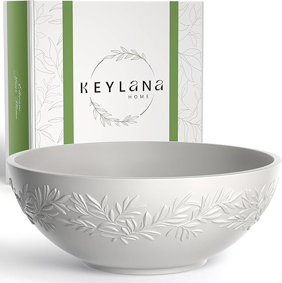 Concrete Fruit Bowl for Kitchen Counter 12in - Large Multipurpose Decorative Bowl for Home Decor,... | Amazon (US)