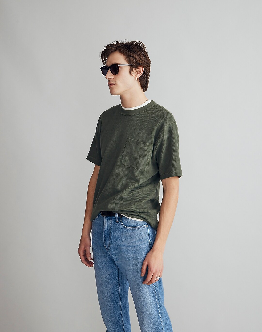 Waffle-Knit Short-Sleeve Pocket Tee | Madewell