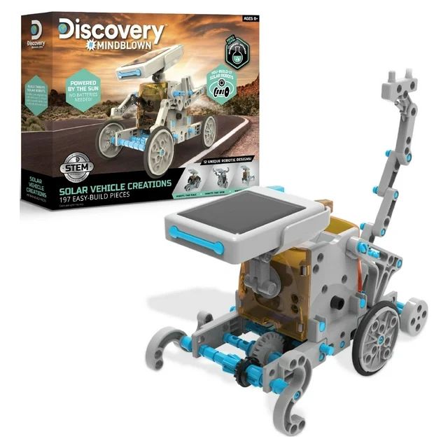Discovery™ #Mindblown STEM 12-in-1 Solar Robot Creation 190-Piece Kit, Kids & Teens | Walmart (US)