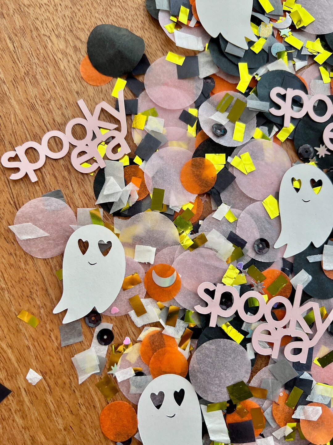 Spooky Era Halloween Confetti Pink and Orange Modern Party Table Confetti Pinkoween Look What You... | Etsy (US)