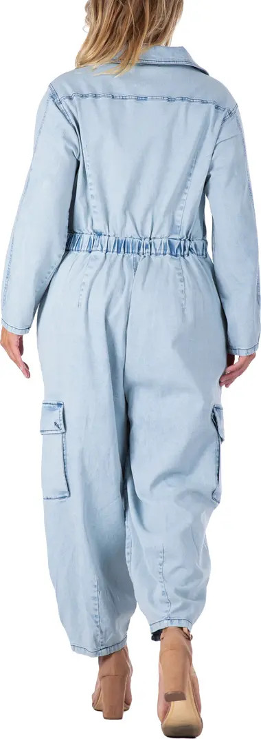 Cargo Long Sleeve Denim Jumpsuit | Nordstrom