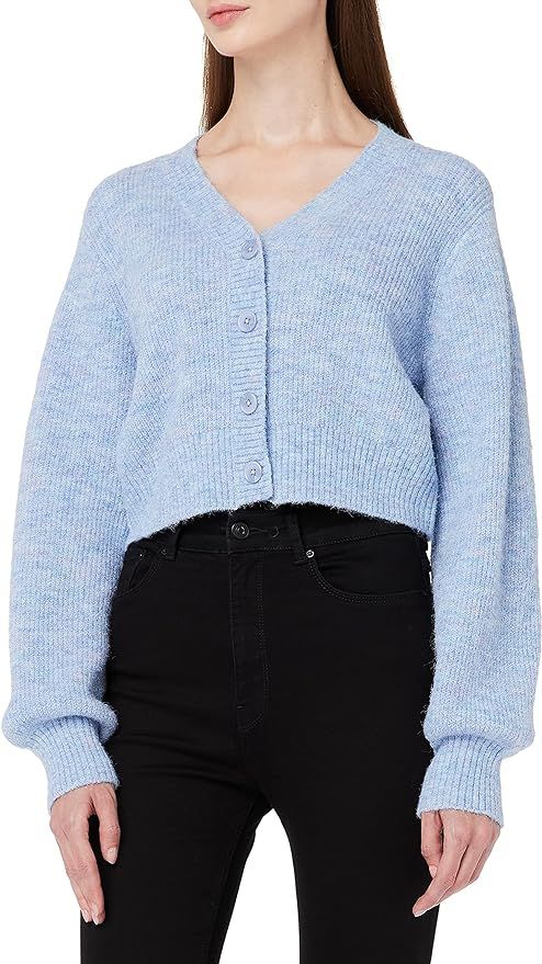 Women's Cardigan Sweaters Open Front Cropped Cardigan Button Up Chunky Knit Sweaters V-Neck Cute ... | Amazon (US)