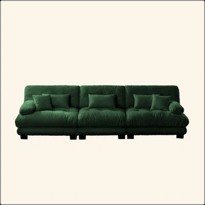 3-Seater Sectional Sofa Modular Deep Seat Sofa Couch , Chenille Sofa Soft Comfy Upholstered Furniture For Living Room, Apartment, Studio, Office,Cheni | Wayfair North America