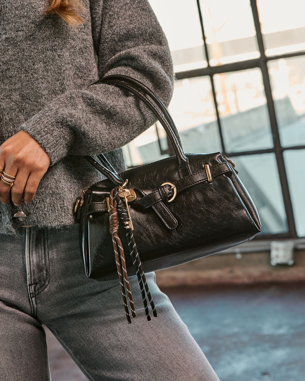 Freyah Vegan Leather Charm Top Handle Bag | VICI