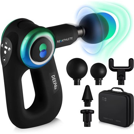 REATHLETE DEEP4S Updated Pro-Grade Handheld Deep Tissue Massage Gun with 5 Heads Carrying Case and 4 | Walmart (US)