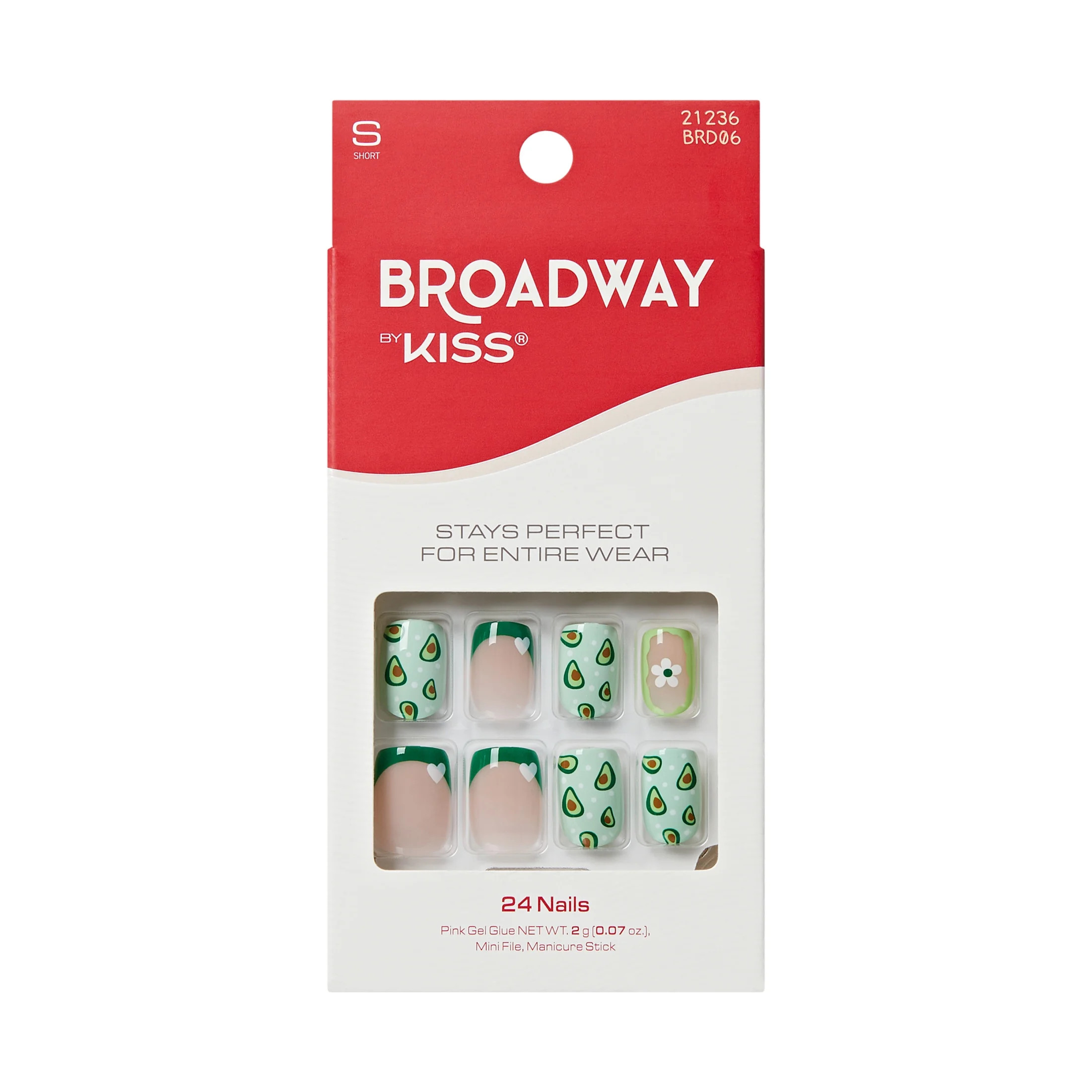 Broadway by KISS Press On Nails, ‘Dazzling Muse’, Green, Short Squoval, 28 Count | Walmart (US)