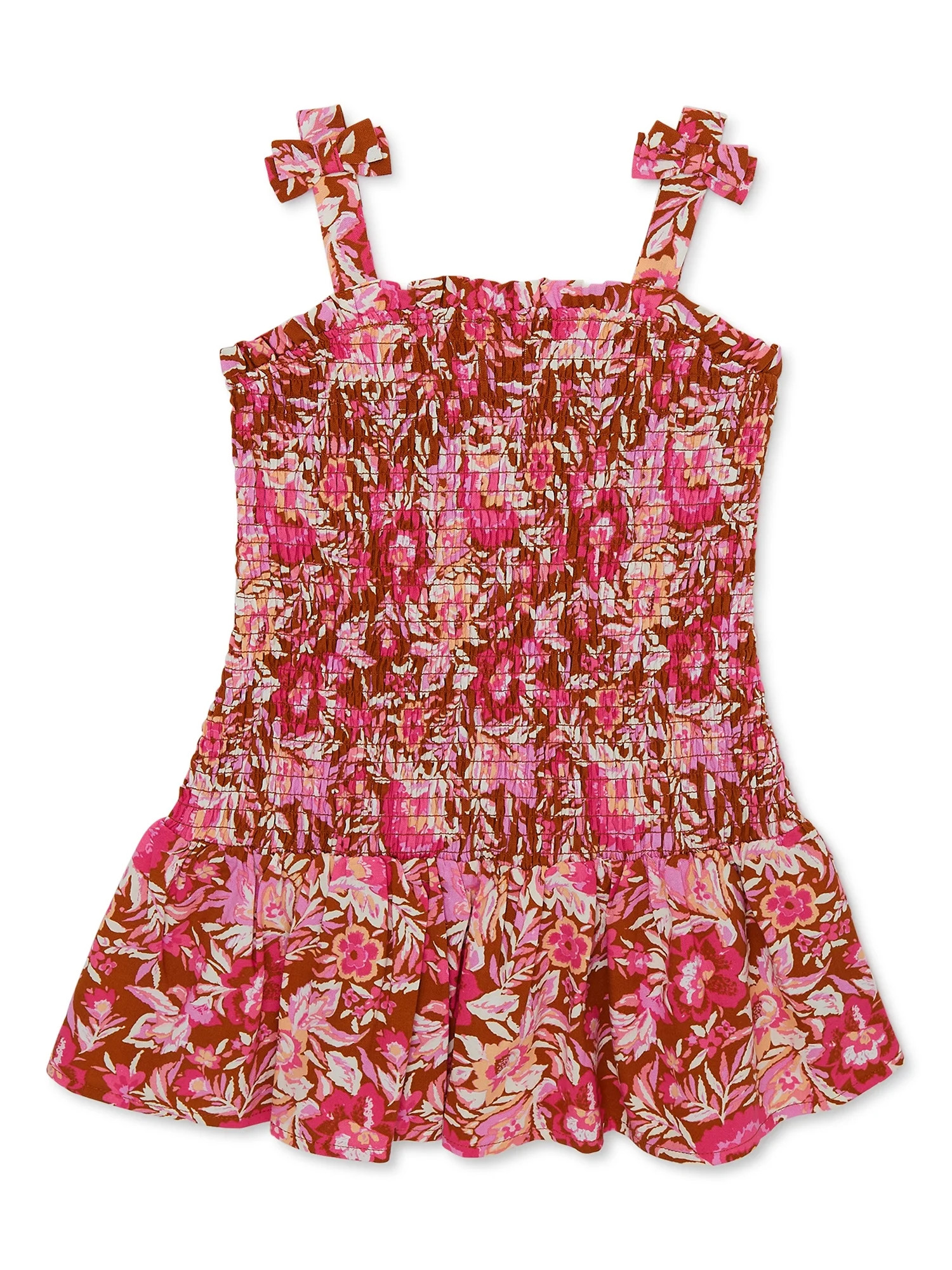 Wonder Nation Baby and Toddler Girl Smocked Sun Dress, Sizes 12M-5T | Walmart (US)