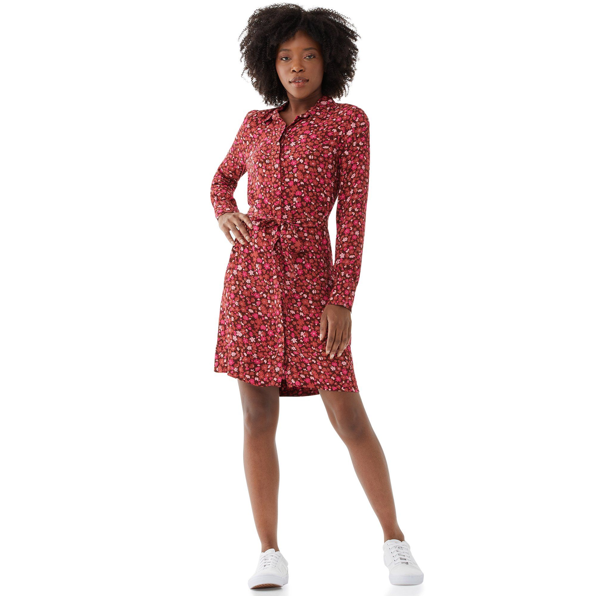 Free Assembly Women's Button-Down Shirtdress | Walmart (US)