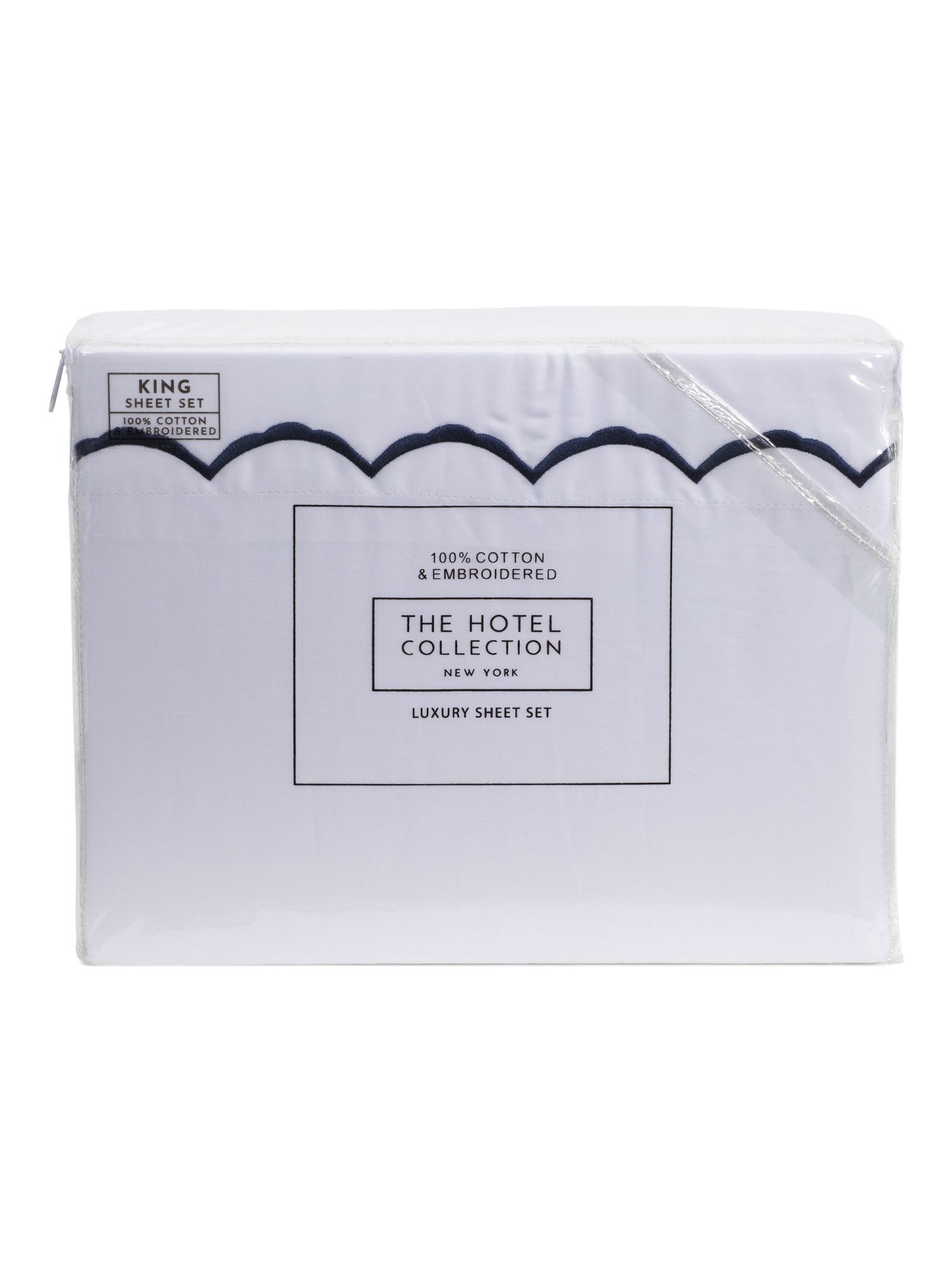 Cotton Sateen Scallop Embroidered Sheet Set | TJ Maxx