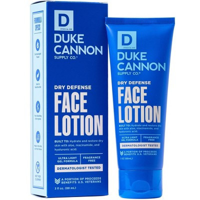 Duke Cannon Dry Defense Face Lotion - Hydrating Gel-Cream Moisturizer for Men - 3 fl. oz | Target