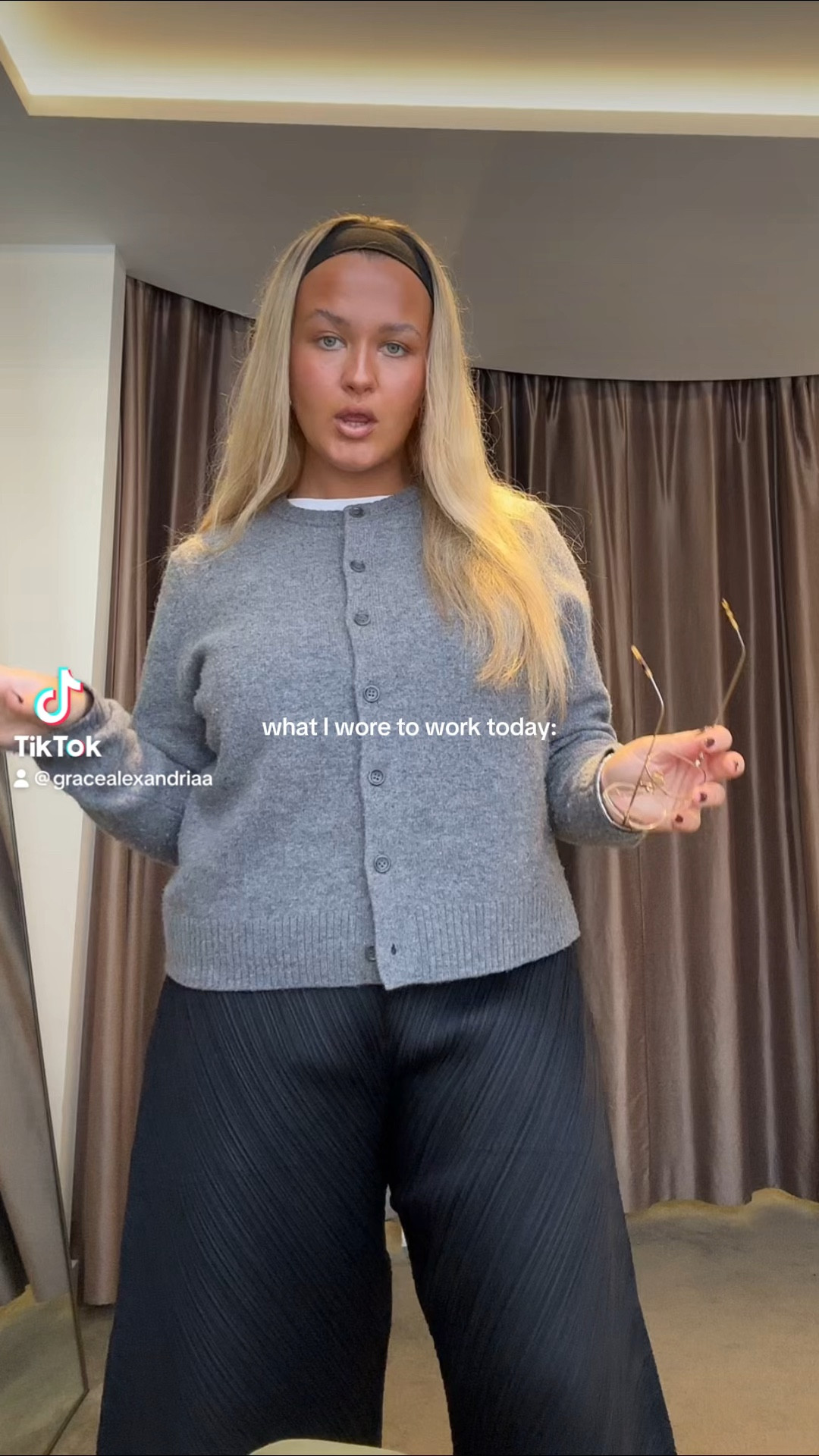 Grey cardi + issey pleated trousers + tracks 🎀

#LTKSeasonal #LTKfindsunder100 #LTKshoecrush