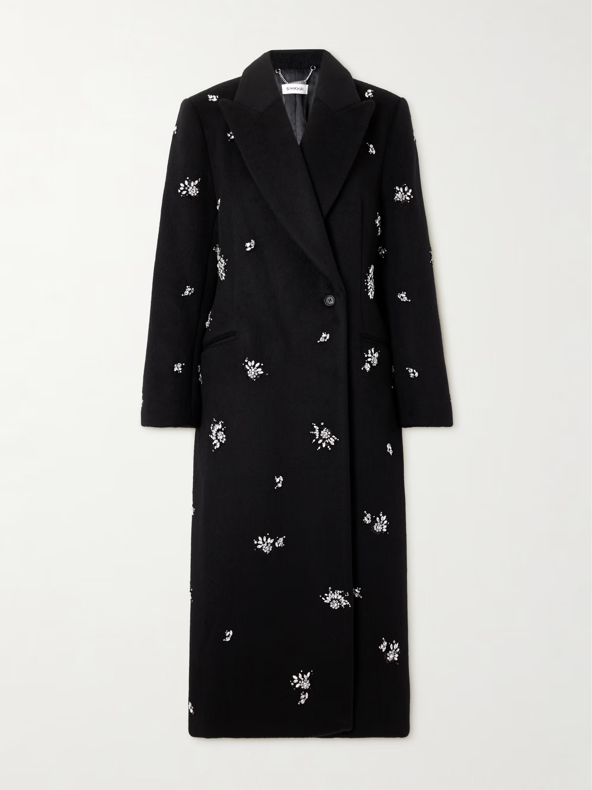 Gianni crystal-embellished brushed wool-blend coat | NET-A-PORTER (US)