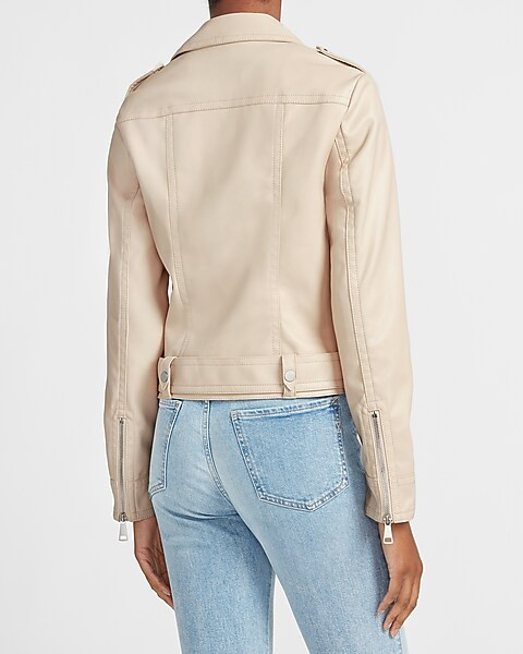 Vegan Leather Belted Moto Jacket | Express