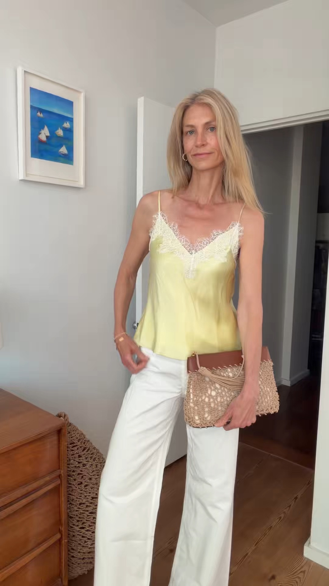 Want a glow up? Wear yellow ☀️

Silk camisole, white cotton pants, textured raffia shoes and handbag. Summer ready.

#LTKgrwm #LTKootd #LTKOver40