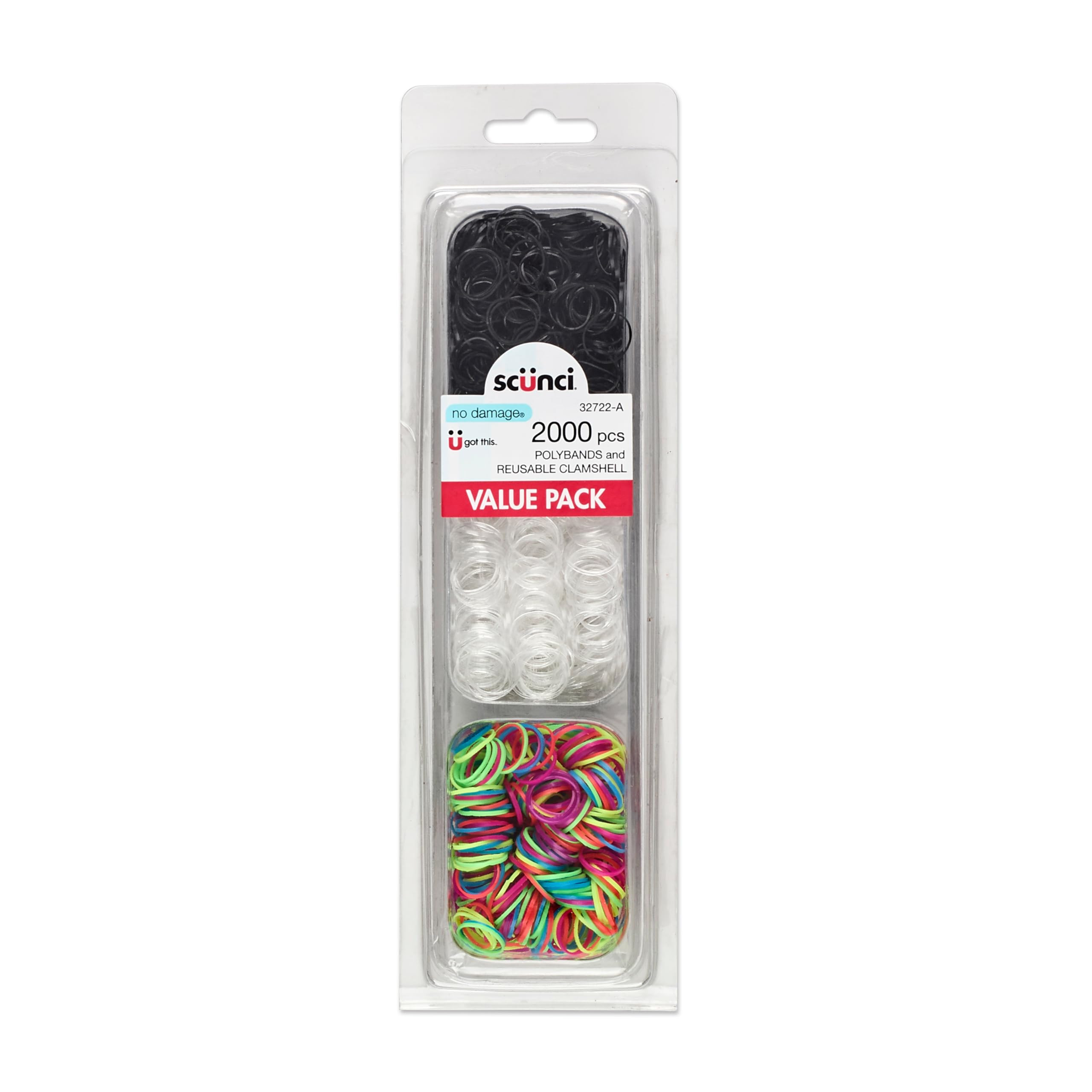 Scunci by Conair Hair Ties - Clear Elastics - Hair Accessories for Women - Black, Clear & Multi-c... | Amazon (US)