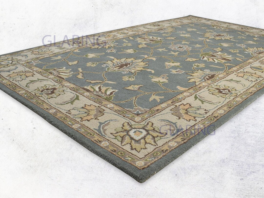 Handmade Wool Oushak Rug: Beige & Grey Oriental Area Rug | Etsy (US)