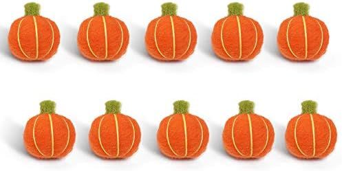 Rainlemon Wool Felt Pumpkin Pom Poms Fall Craft Ball Garland Baby Shower Birthday Party Decoratio... | Amazon (US)