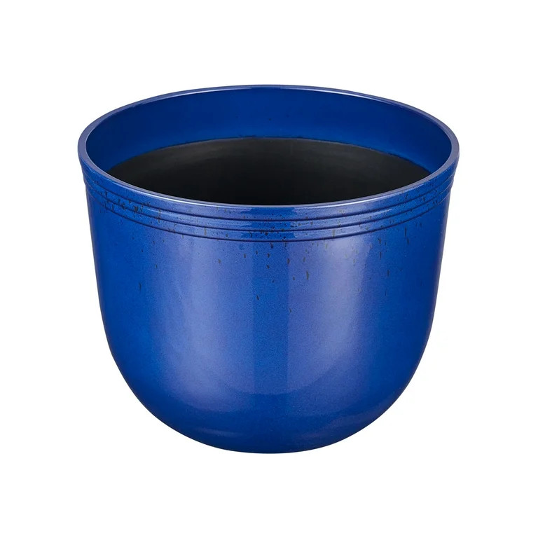 Better Homes and Gardens 12-Inch Meadow Round Blue Planter, Weather-Resistant Polyethylene | Walmart (US)