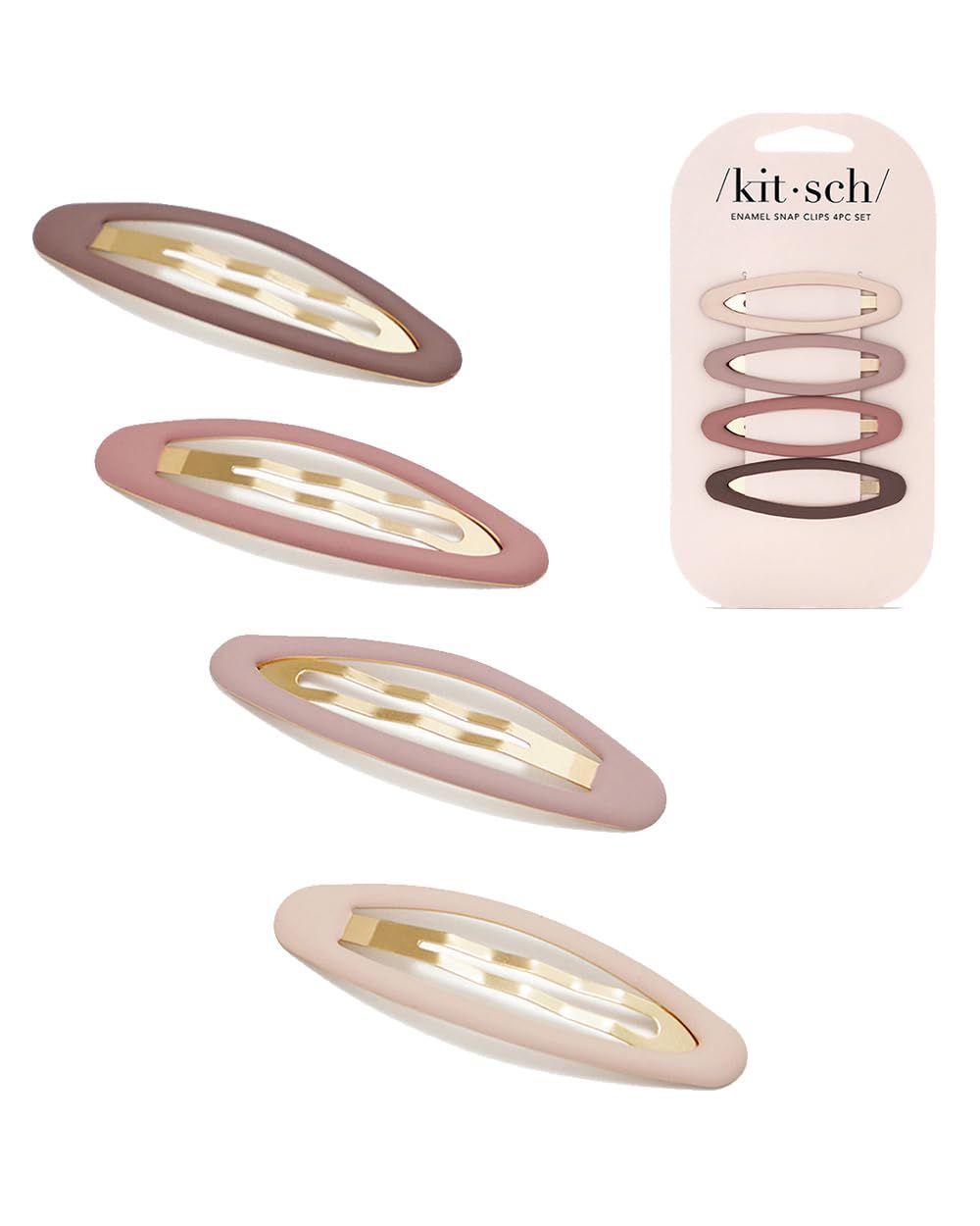 Kitsch Enamel Matte Snap Clips for Hair - Snap Hair Barettes for Thin Hair | Hair Snap Clips for ... | Amazon (US)