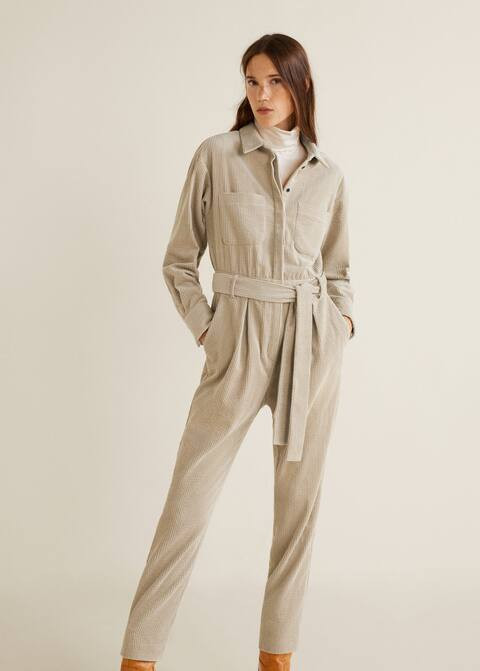 Corduroy jumpsuit - Dames | MANGO (NL)