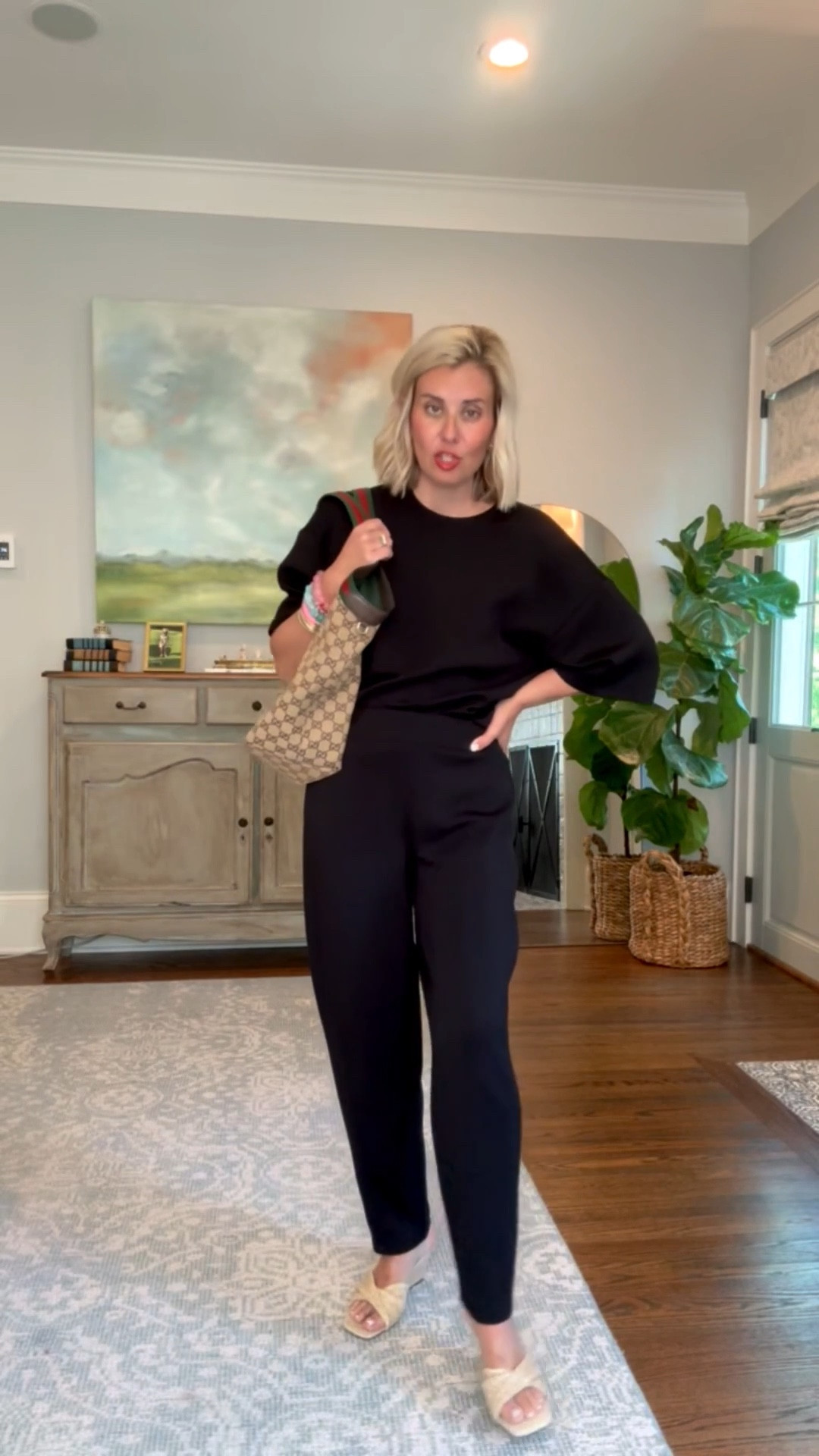 Safe to say this is prob my most worn set! Comfy, cozy and cute is the name of the game. 
Top - xs
Pants - small
Heel - 8

#LTKdayinmylife #LTKOver40 #LTKmomlife