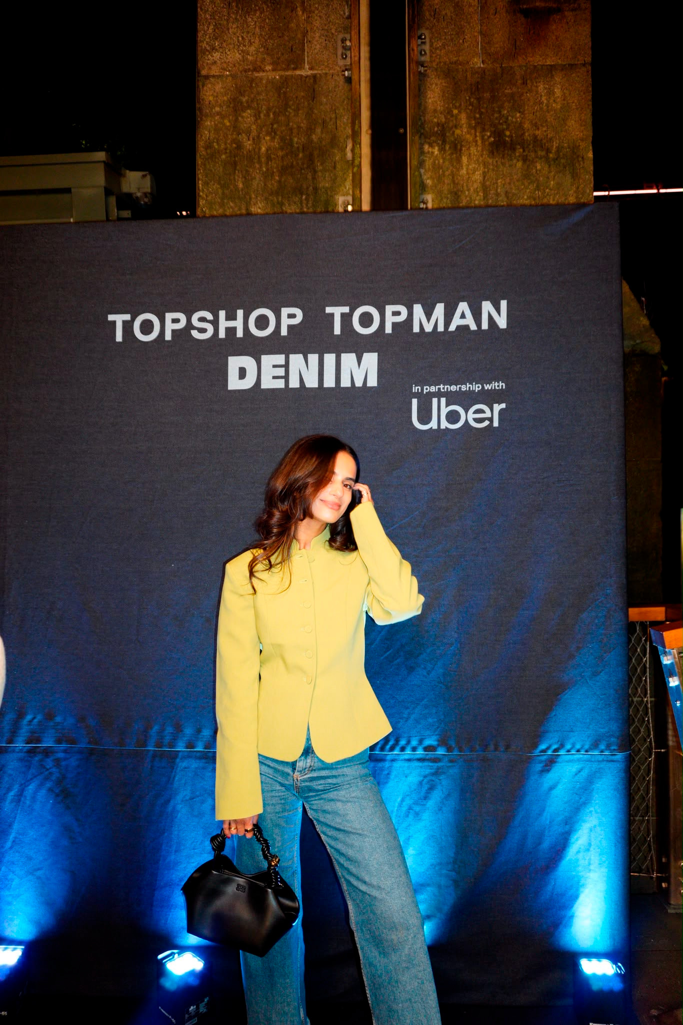 Wearing the Topshop co-ord drummer jacket in olive at LFW  

 #LTKFashionMonth #LTKuk #LTKautumn