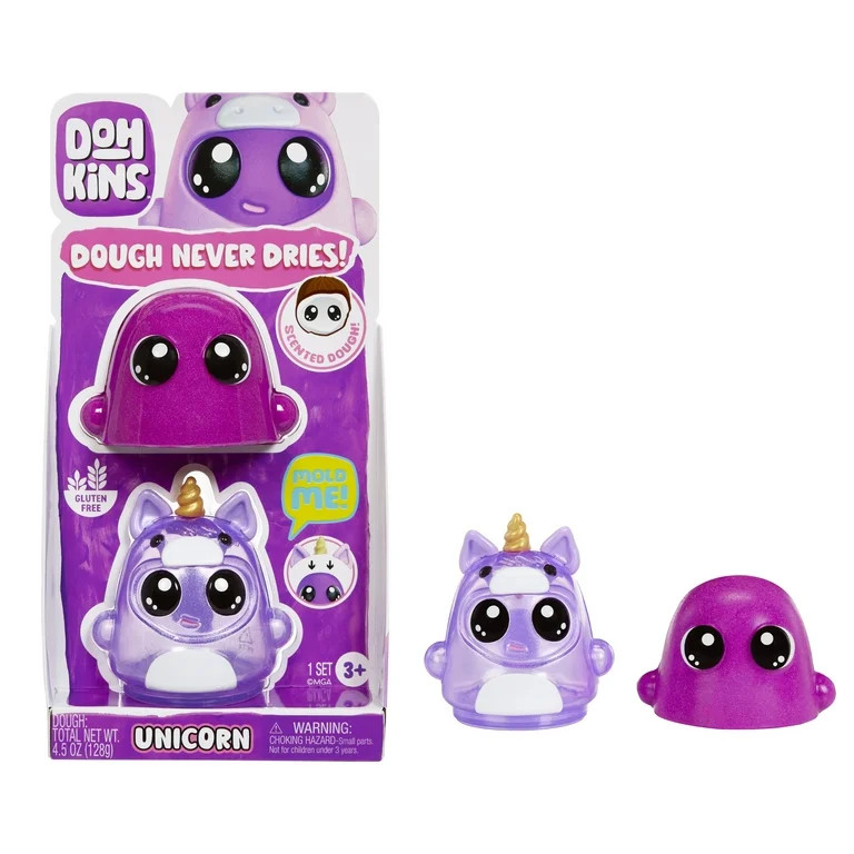 DohKins Unicorn Single Pack Character - Scented Dough that Never Dries, Ages 2+ | Walmart (US)
