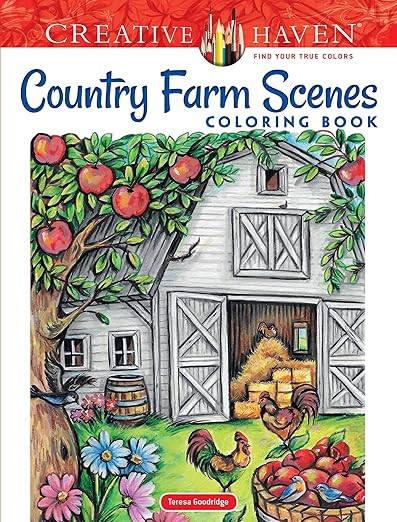 Creative Haven Country Farm Scenes Coloring Book: Relax & Find Your True Colors (Adult Coloring B... | Amazon (US)