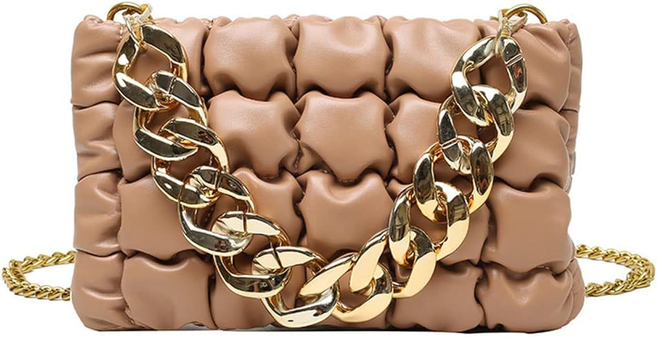 Chunky Chain Purses, KITOLTER Small Shoulder Bag Handbags Purse for Women | Amazon (US)