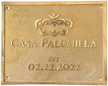 Sam Star Custom Cast Brass Sign Plaque | Personalized Wall Mount Plate for Home Décor | Shiny Fi... | Amazon (US)