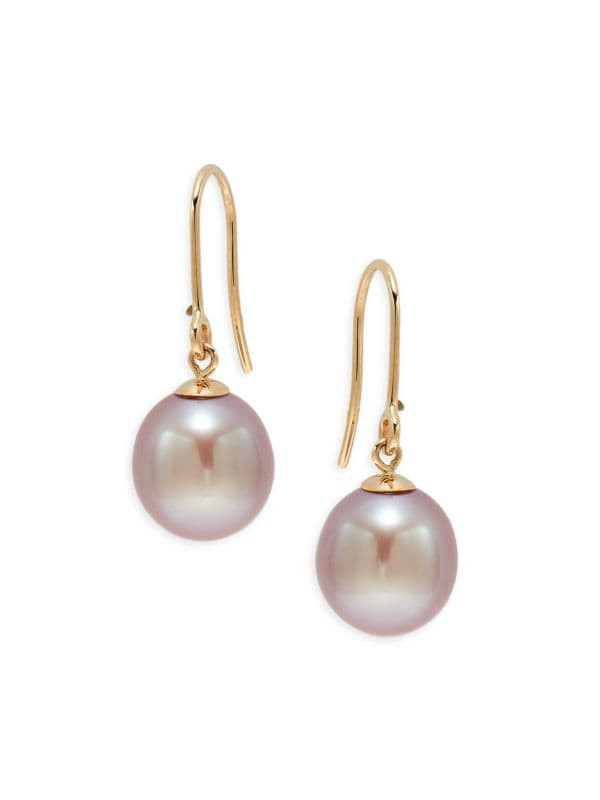 14K Yellow Gold & 12MM Pearl Drop Earrings | Saks Fifth Avenue OFF 5TH