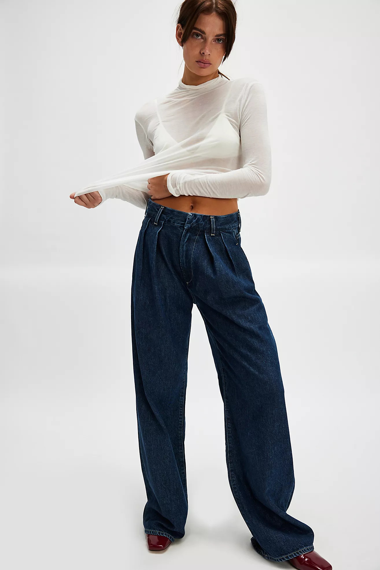 Citizens of Humanity Petra Pleated Denim Trousers | Free People (Global - UK&FR Excluded)