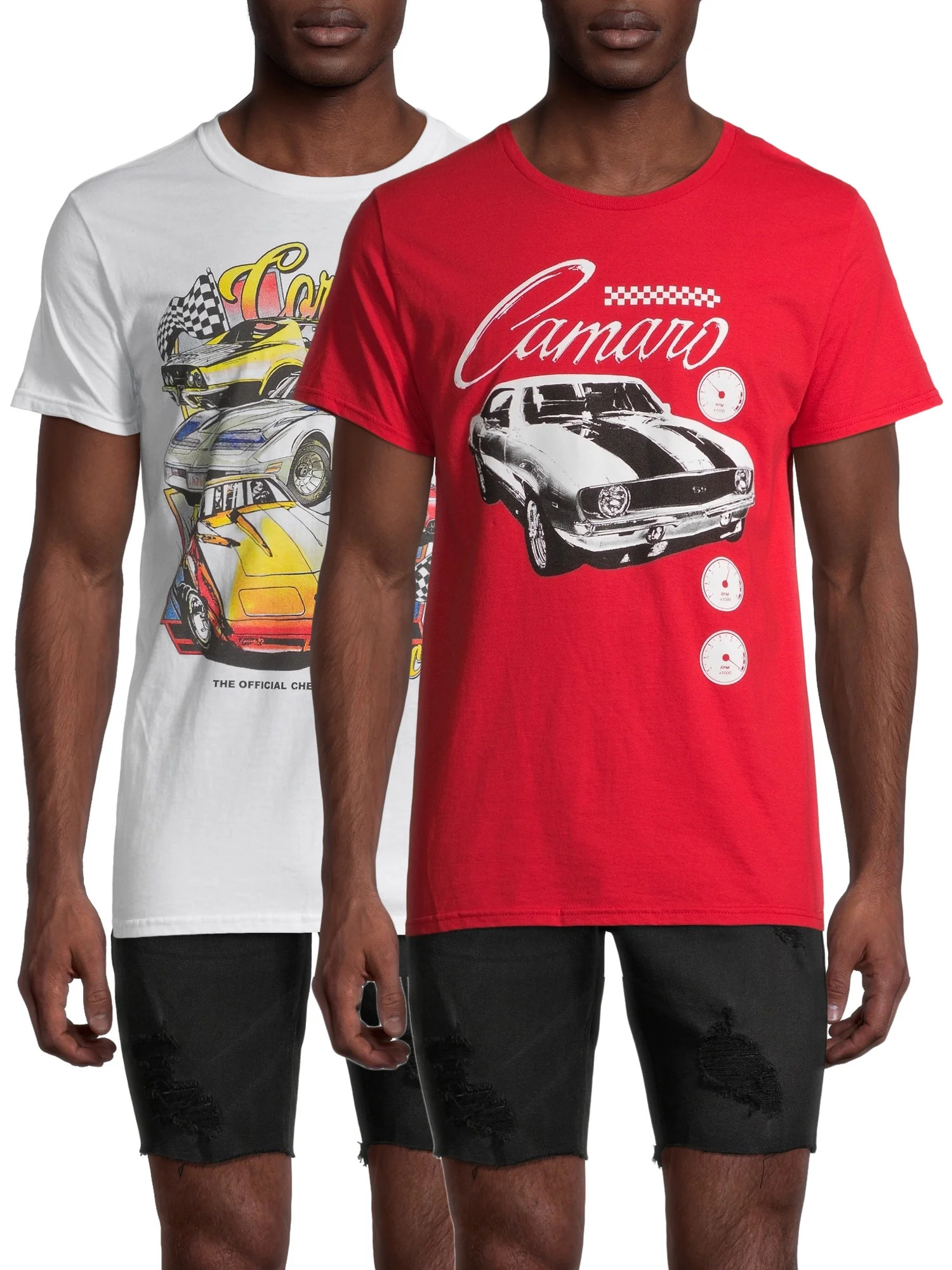 Corvette Classic & Camaro Men's and Big Men's Graphic T-shirt, 2-Pack Bundle | Walmart (US)