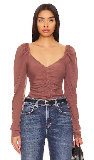Ruched Long Sleeve Top in Chicory | Revolve Clothing (Global)