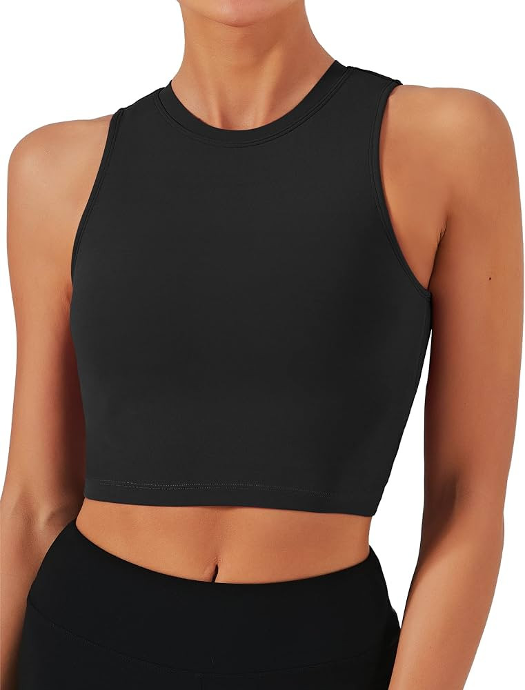 Natural Feelings Sports Bras for Women Removable Padded Yoga Tank Tops Sleeveless Fitness Workout... | Amazon (US)