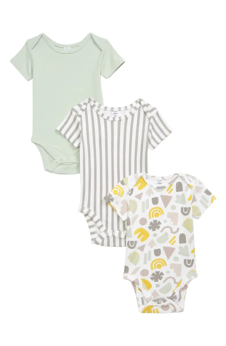 Kids' Heather Assorted 3-Pack Bodysuits | Nordstrom | Nordstrom