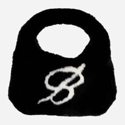 Black Faux Fur Bag | TK Maxx