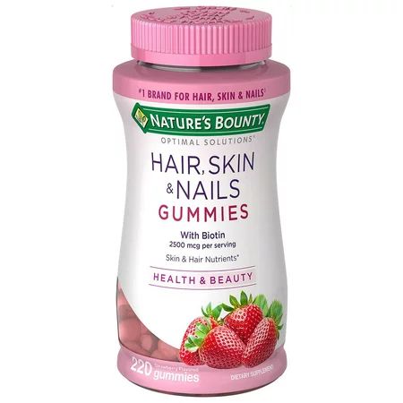 Nature's Bounty Optimal Solutions Hair, Skin & Nails with Biotin Gummies, 220 Ct | Walmart (US)