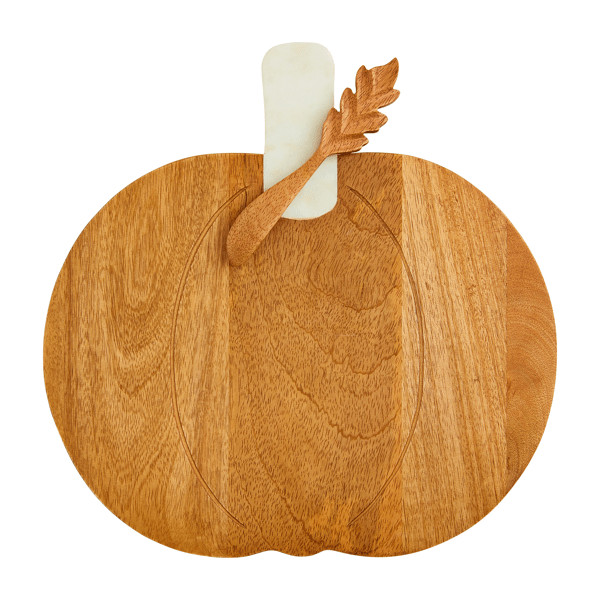Wood & Marble Pumpkin Board Set | Mud Pie
