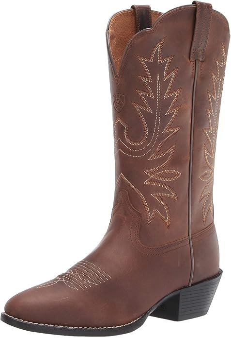 Ariat Heritage Round Toe Western Boots - Women’s Leather Cowgirl Boots | Amazon (US)