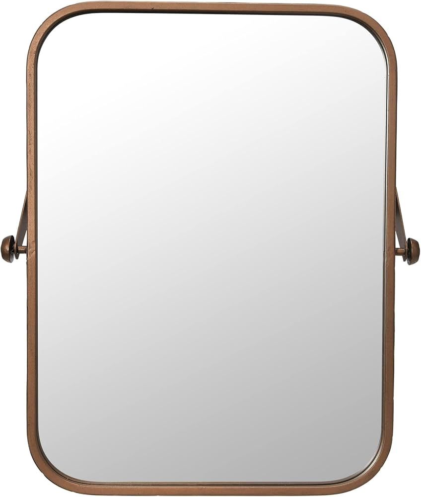 Creative Co-Op Round Edge Metal Framed Pivot Wall Mirror, Copper Finish | Amazon (US)