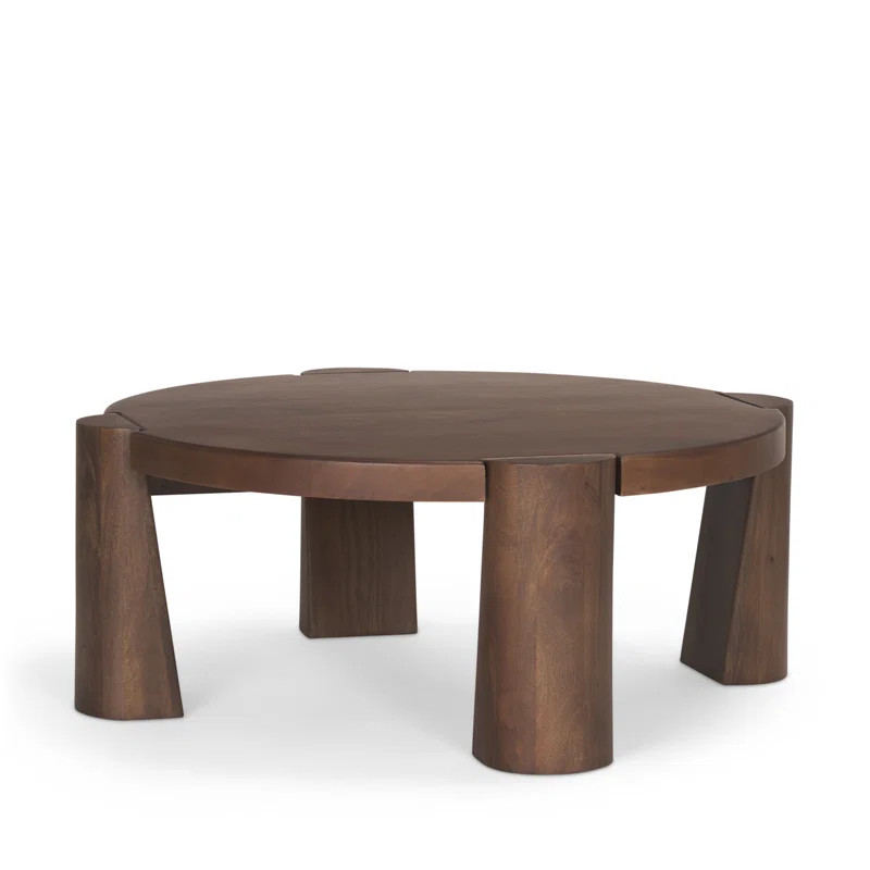 Juljan Round Wood w/ Tapered Legs Coffee Table | Wayfair North America