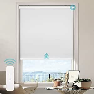 Motorized Roller Shades, Automatic Smart Blinds for Windows with Remote Control, 100% Blackout Co... | Amazon (US)