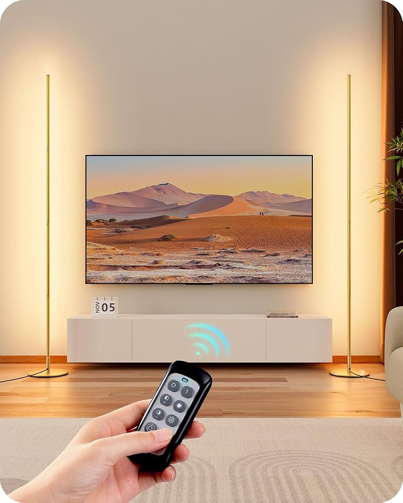 EDISHINE LED Corner Floor Lamp, Set of 2, Dimmable, Adjustable Standing Light, 7 Color Temperatur... | Amazon (US)