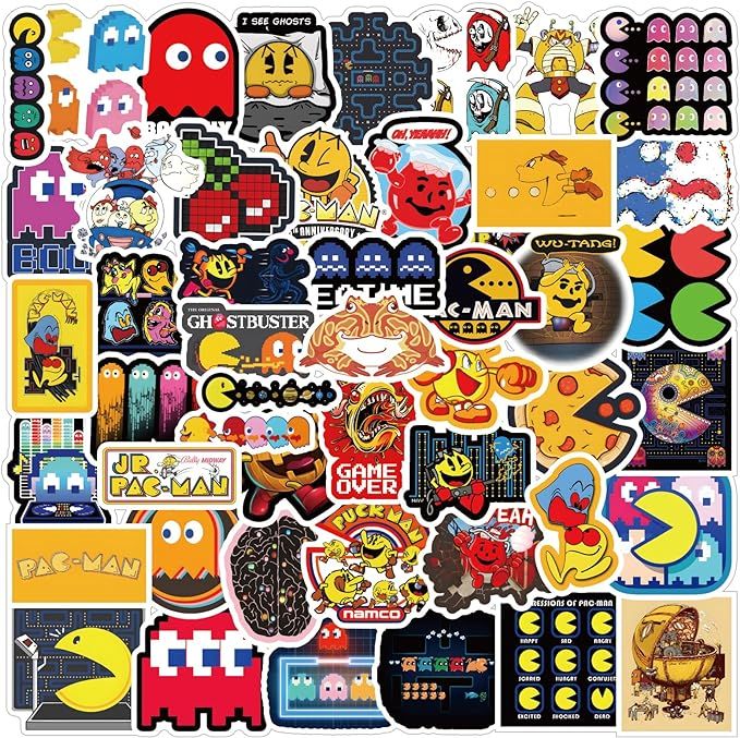 60Pcs Pacman Waterproof Cartoon Cute Stickers for Kids Girls Boys Teens Adults for Birthday Hallo... | Amazon (US)
